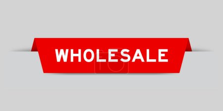 Illustration for Red color inserted label with word wholesale on gray background - Royalty Free Image