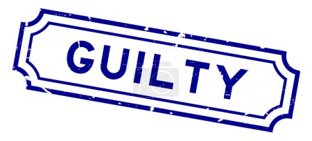 Illustration for Grunge blue guilty word rubber seal stamp on white background - Royalty Free Image