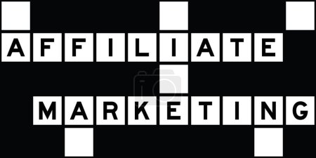 Illustration for Alphabet letter in word affiliate marketing on crossword puzzle background - Royalty Free Image