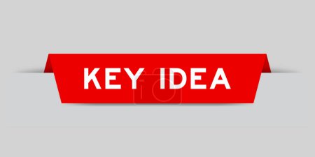 Illustration for Red color inserted label with word key idea on gray background - Royalty Free Image