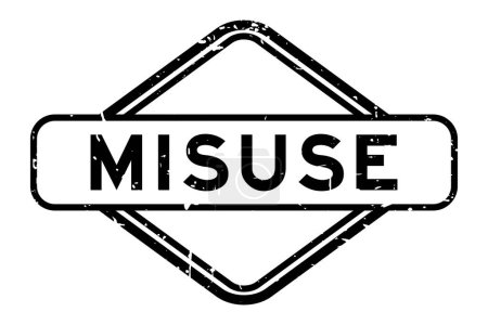 Illustration for Grunge black misuse word rubber seal stamp on white background - Royalty Free Image