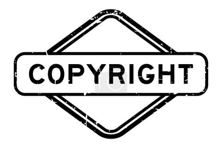 Ilustración de Grunge negro copyright palabra sello de goma sello sobre fondo blanco - Imagen libre de derechos