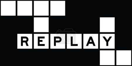 Illustration for Alphabet letter in word replay on crossword puzzle background - Royalty Free Image