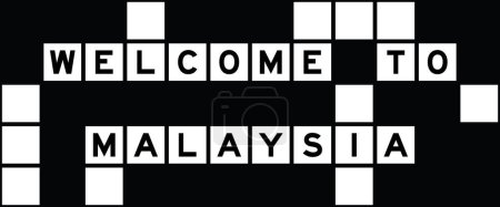 Illustration for Alphabet letter in word wecome to malaysia on crossword puzzle background - Royalty Free Image