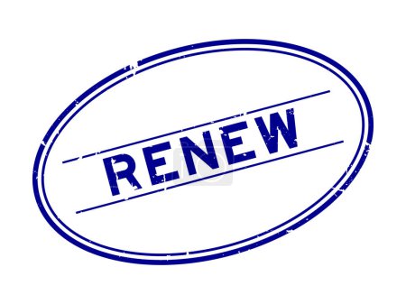 Illustration for Grunge blue renew word rubber seal stamp on white background - Royalty Free Image
