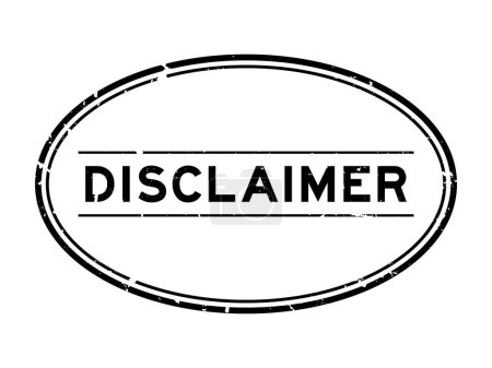 Illustration for Grunge black disclaimer word oval rubber stamp in white background - Royalty Free Image