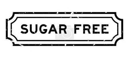 Ilustración de Sello de sello de goma de palabra libre de azúcar negro Grunge sobre fondo blanco - Imagen libre de derechos