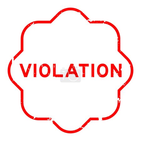 Illustration for Grunge red violation word rubber seal stamp on white background - Royalty Free Image