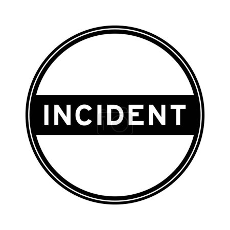 Ilustración de Black color round seal sticker in word incident on white background - Imagen libre de derechos
