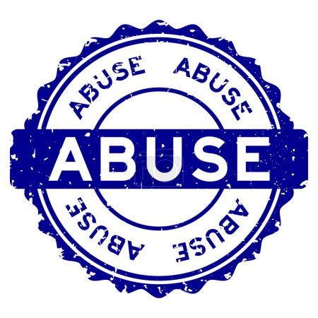Ilustración de Grunge palabra de abuso azul sello de goma redonda sobre fondo blanco - Imagen libre de derechos
