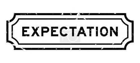 Ilustración de Grunge palabra expectativa negra sello de goma sobre fondo blanco - Imagen libre de derechos