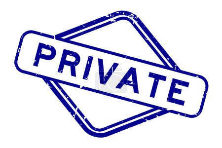 Ilustración de Grunge azul palabra privada sello de goma sobre fondo blanco - Imagen libre de derechos