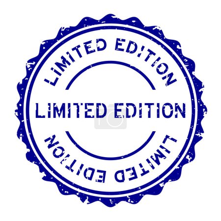 Téléchargez les illustrations : Grunge bleu édition limitée mot rond cachet en caoutchouc sur fond blanc - en licence libre de droit