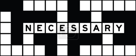 Illustration for Alphabet letter in word necessary on crossword puzzle background - Royalty Free Image