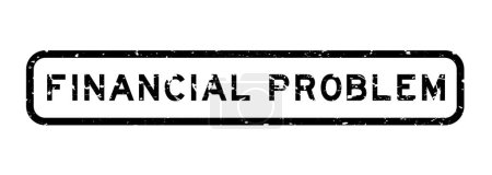 Illustration for Grunge black financial problem word square rubber seal stamp on white background - Royalty Free Image