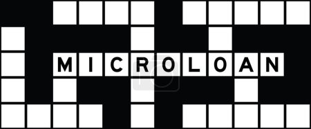 Téléchargez les illustrations : Lettre alphabet en microloan mot sur fond de puzzle mots croisés - en licence libre de droit