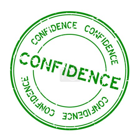 Ilustración de Grunge palabra de confianza verde sello de goma redonda sobre fondo blanco - Imagen libre de derechos