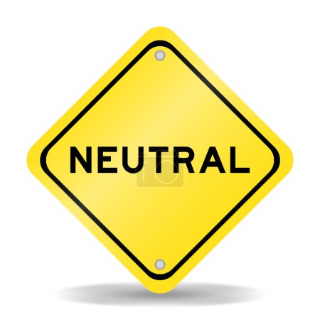 Ilustración de Signo de transporte de color amarillo con palabra neutral sobre fondo blanco - Imagen libre de derechos
