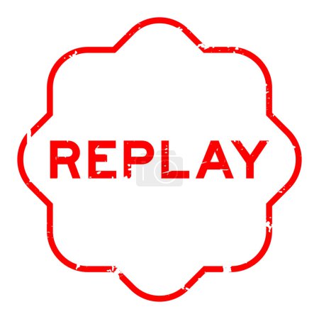 Illustration for Grunge red replay word rubber seal stamp on white background - Royalty Free Image