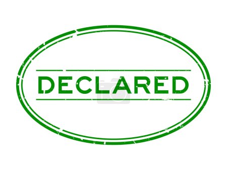 Ilustración de Grunge verde declarado palabra sello de goma ovalada sobre fondo blanco - Imagen libre de derechos