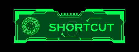 Illustration for Green color of futuristic hud banner that have word shortcut on user interface screen on black background - Royalty Free Image