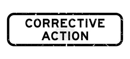 Ilustración de Grunge negro palabra de acción correctiva sello de goma cuadrada sobre fondo blanco - Imagen libre de derechos