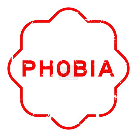 Ilustración de Sello de sello de goma de palabra fobia roja grunge sobre fondo blanco - Imagen libre de derechos