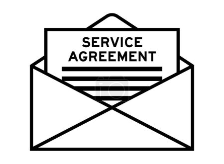 Illustration for Envelope and letter sign with word service agreement as the headline - Royalty Free Image