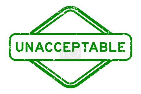 Ilustración de Grunge verde palabra inaceptable sello de goma sobre fondo blanco - Imagen libre de derechos