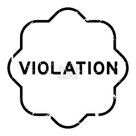 Illustration for Grunge black violation word rubber seal stamp on white background - Royalty Free Image