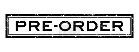 Illustration for Grunge black pre order word square rubber seal stamp on white background - Royalty Free Image