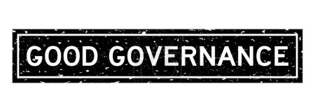 Ilustración de Grunge negro buena gobernanza palabra sello de goma cuadrada sobre fondo blanco - Imagen libre de derechos