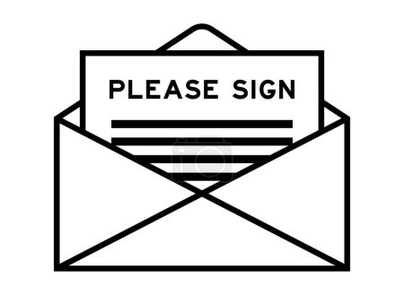 Ilustración de El sobre y la letra firman con la palabra firman por favor como el título - Imagen libre de derechos