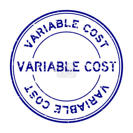 Illustration for Grunge blue variable cost word round rubber seal stamp on white background - Royalty Free Image