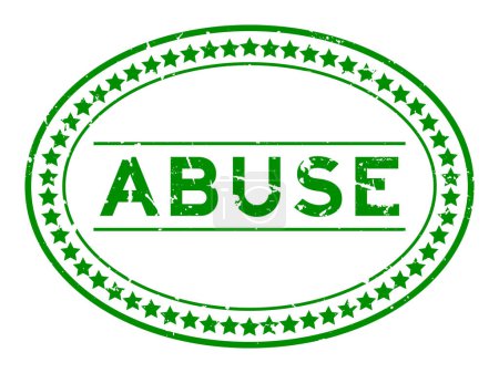 Ilustración de Grunge palabra verde abuso sello de goma ovalada sobre fondo blanco - Imagen libre de derechos