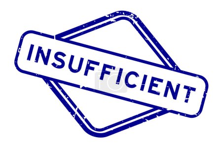 Ilustración de Grunge azul palabra insuficiente sello de goma sobre fondo blanco - Imagen libre de derechos