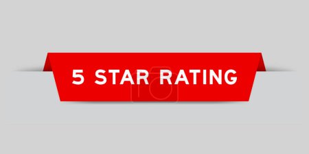 Ilustración de Etiqueta de color rojo insertada con palabra 5 estrellas sobre fondo gris - Imagen libre de derechos