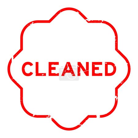 Illustration for Grunge red cleaned word rubber seal stamp on white background - Royalty Free Image