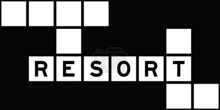 Illustration for Alphabet letter in word resort on crossword puzzle background - Royalty Free Image