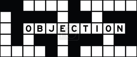 Illustration for Alphabet letter in word objection on crossword puzzle background - Royalty Free Image