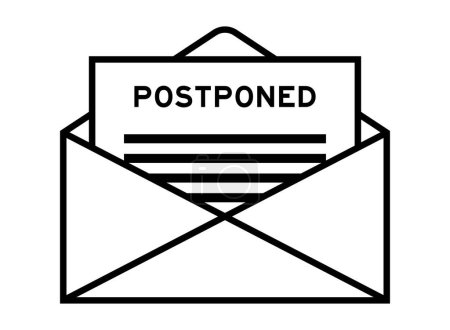 Illustration for Envelope and letter sign with word postponed as the headline - Royalty Free Image