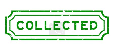 Illustration for Grunge green collected word rubber seal stamp on white background - Royalty Free Image