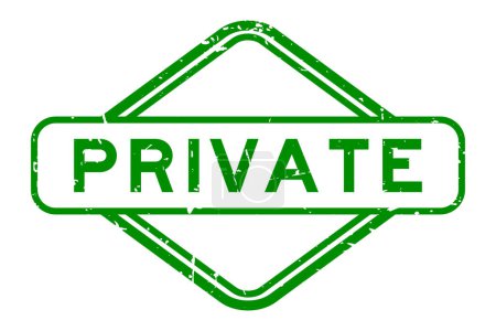 Ilustración de Grunge palabra privada verde sello de goma sobre fondo blanco - Imagen libre de derechos
