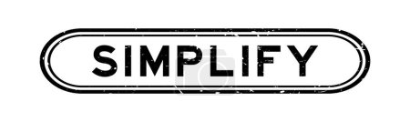 Téléchargez les illustrations : Grunge noir simplifier mot caoutchouc cachet timbre sur fond blanc - en licence libre de droit
