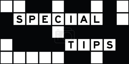 Illustration for Alphabet letter in word special tips on crossword puzzle background - Royalty Free Image