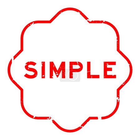 Ilustración de Grunge rojo palabra simple sello de goma sobre fondo blanco - Imagen libre de derechos
