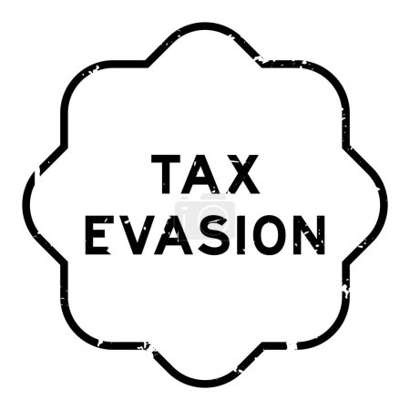 Illustration for Grunge black tax evasion word rubber seal stamp on white background - Royalty Free Image