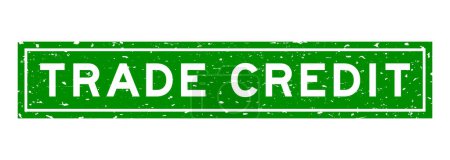 Téléchargez les illustrations : Grunge vert mot de crédit commercial carré cachet en caoutchouc sur fond blanc - en licence libre de droit