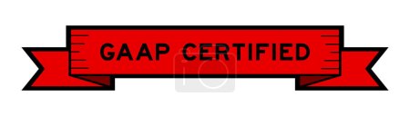 Ilustración de Banner de etiqueta de cinta con palabra GAAP certificado en color rojo sobre fondo blanco - Imagen libre de derechos
