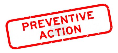 Ilustración de Grunge rojo acción preventiva palabra sello de goma cuadrado sobre fondo blanco - Imagen libre de derechos